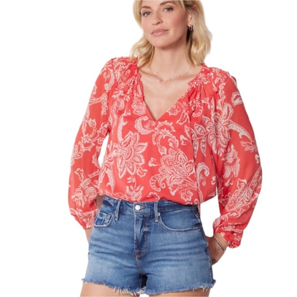Evereve Hayden red chiffon layered top XS NWT - Picture 12 of 12